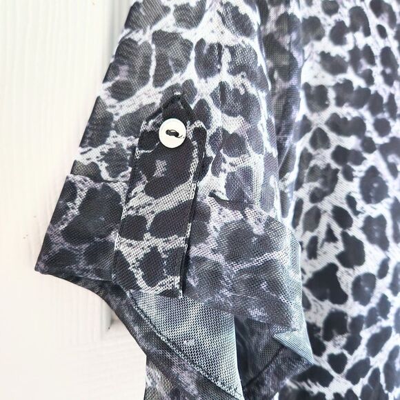 Dorothy Perkins Animal Print Short Sleeve Mesh Top, Size US 8 - Picture 2 of 5